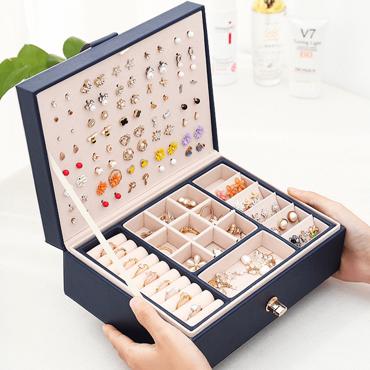 Women Two Layer Display Jewelry Storage Case FCC002