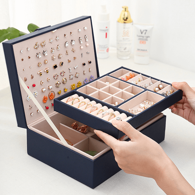 Women Two Layer Display Jewelry Storage Case FCC002