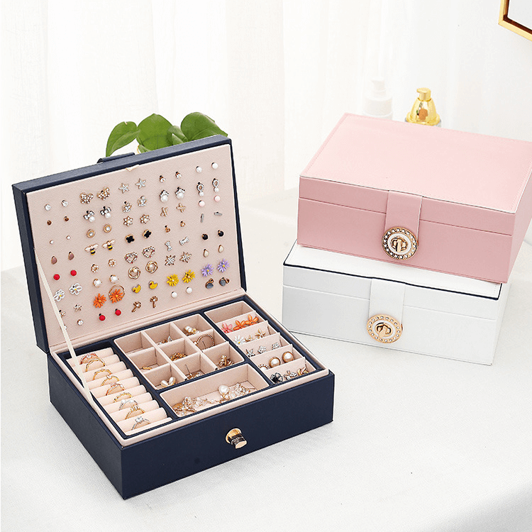 Women Two Layer Display Jewelry Storage Case FCC002