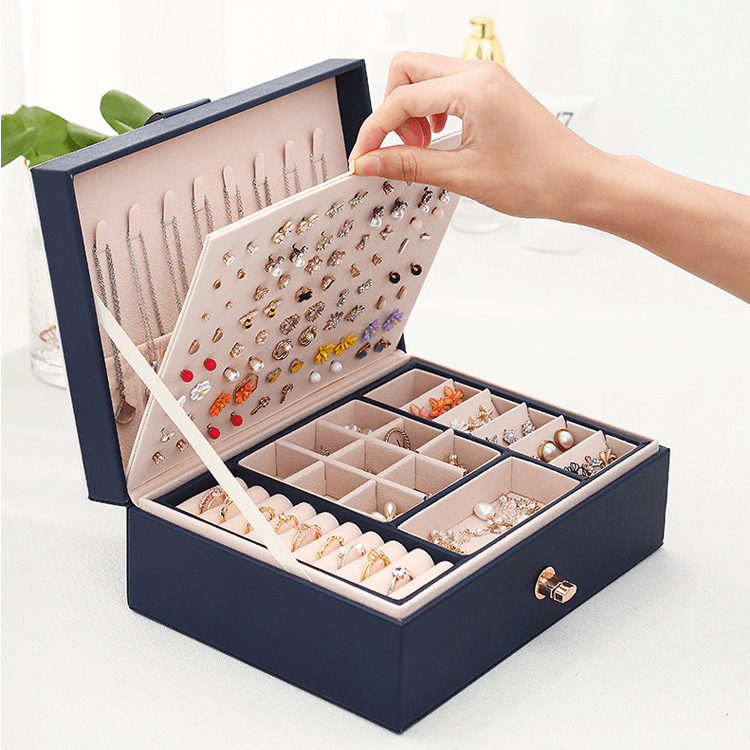 Women Two Layer Display Jewelry Storage Case FCC002
