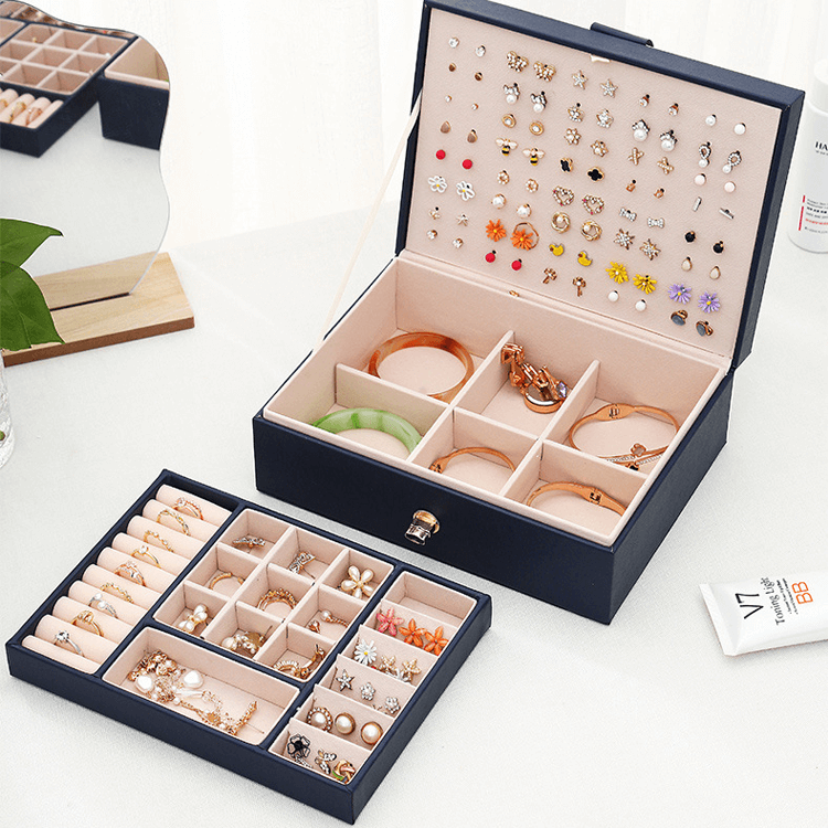 Women Two Layer Display Jewelry Storage Case FCC002