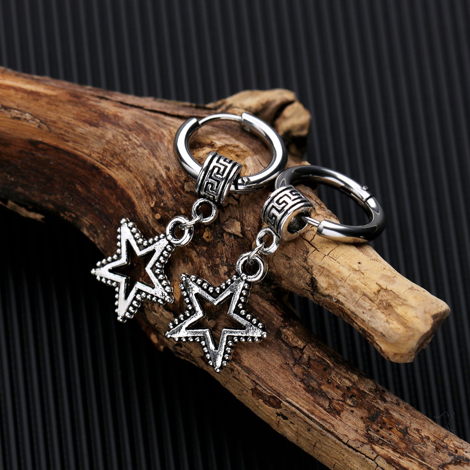 Silver Stainless Steel Earrings: Unique 1-Star Design, Firm and Scratch-resistant