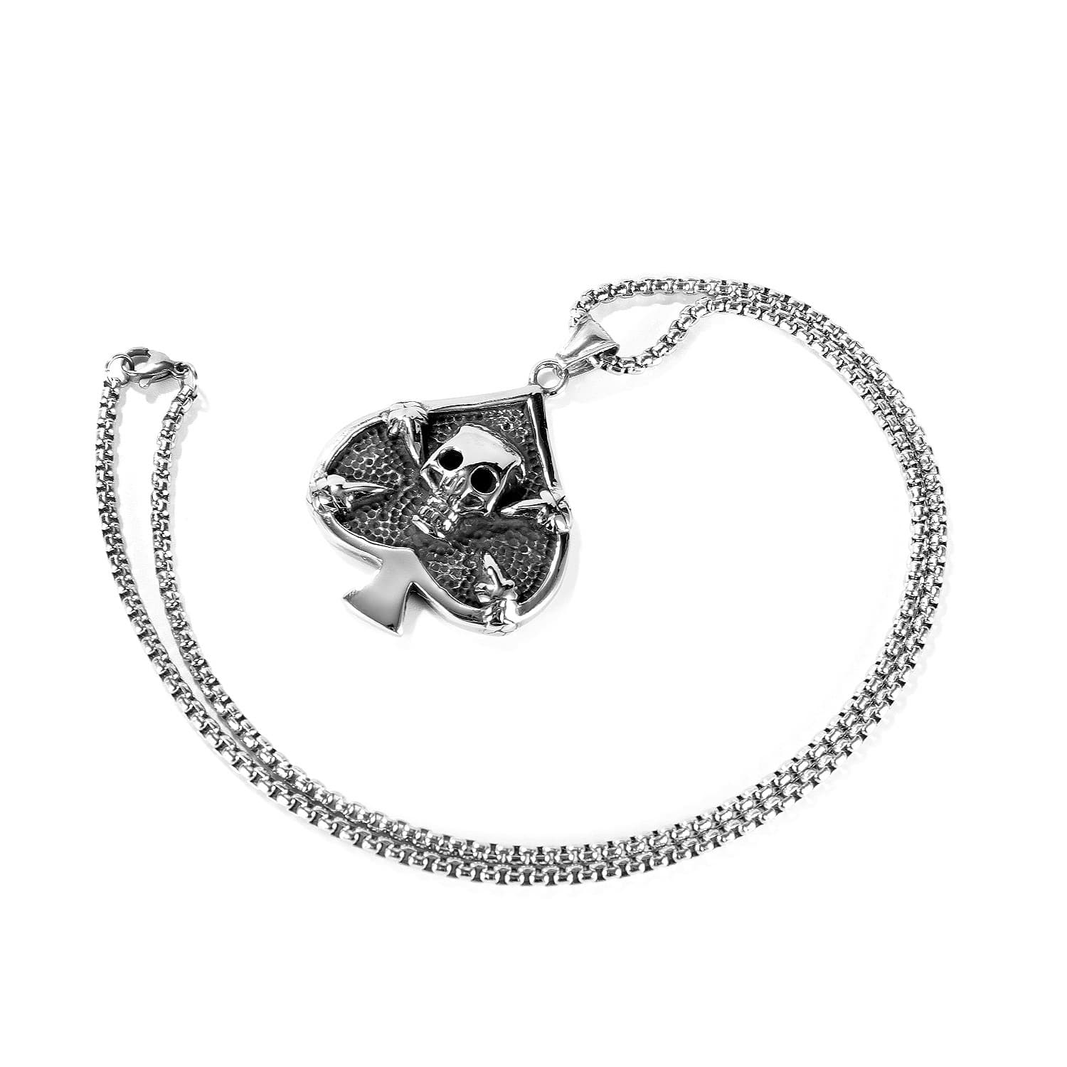 Custom Stainless Steel Necklace- Personality Poker of Spades Pendant