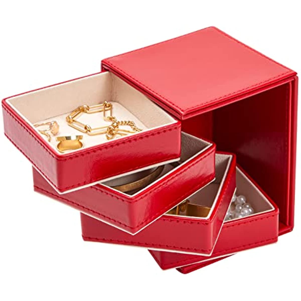 Faux Leather Jewelry Box for Wedding Gifts and Special Occasions