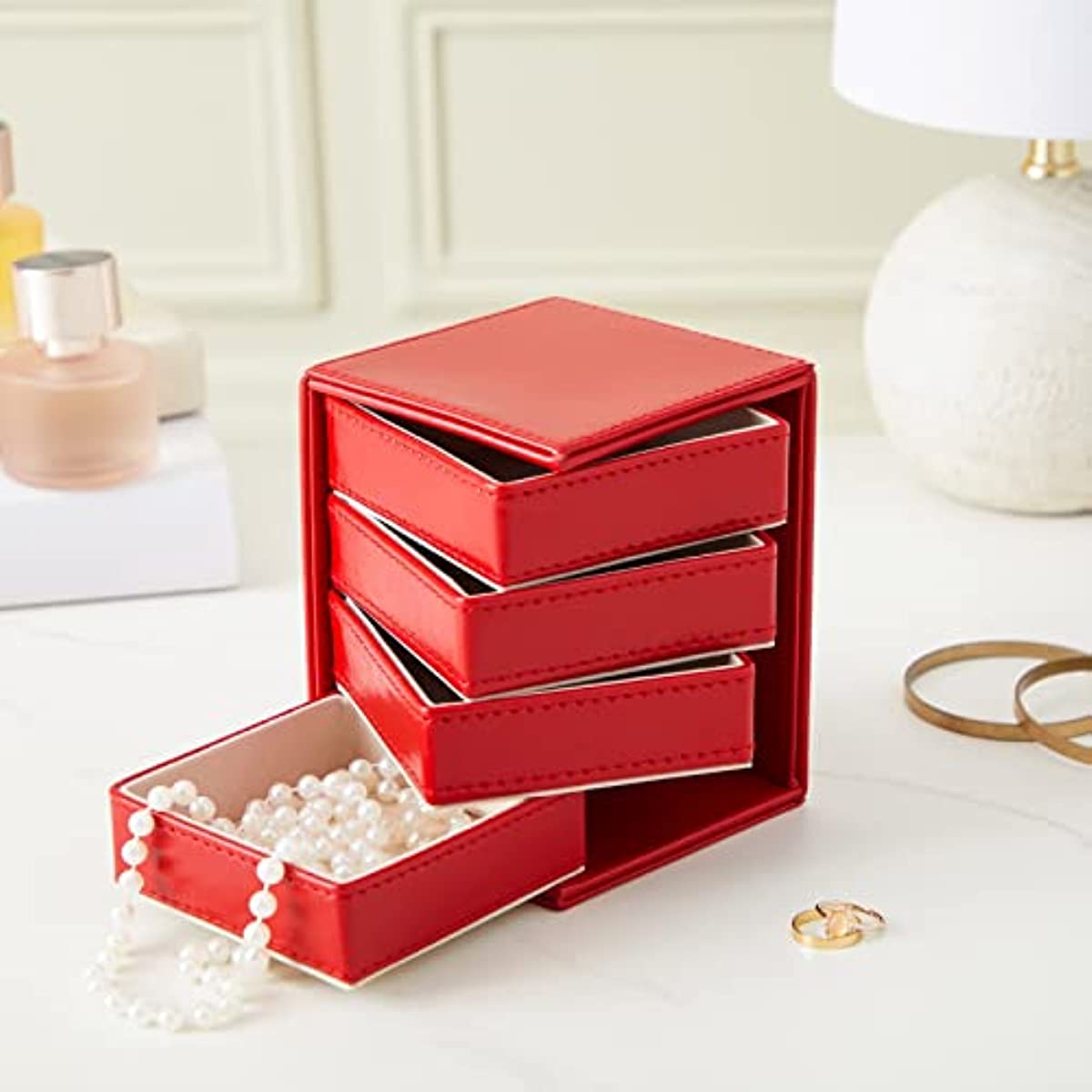 Faux Leather Jewelry Box for Wedding Gifts and Special Occasions