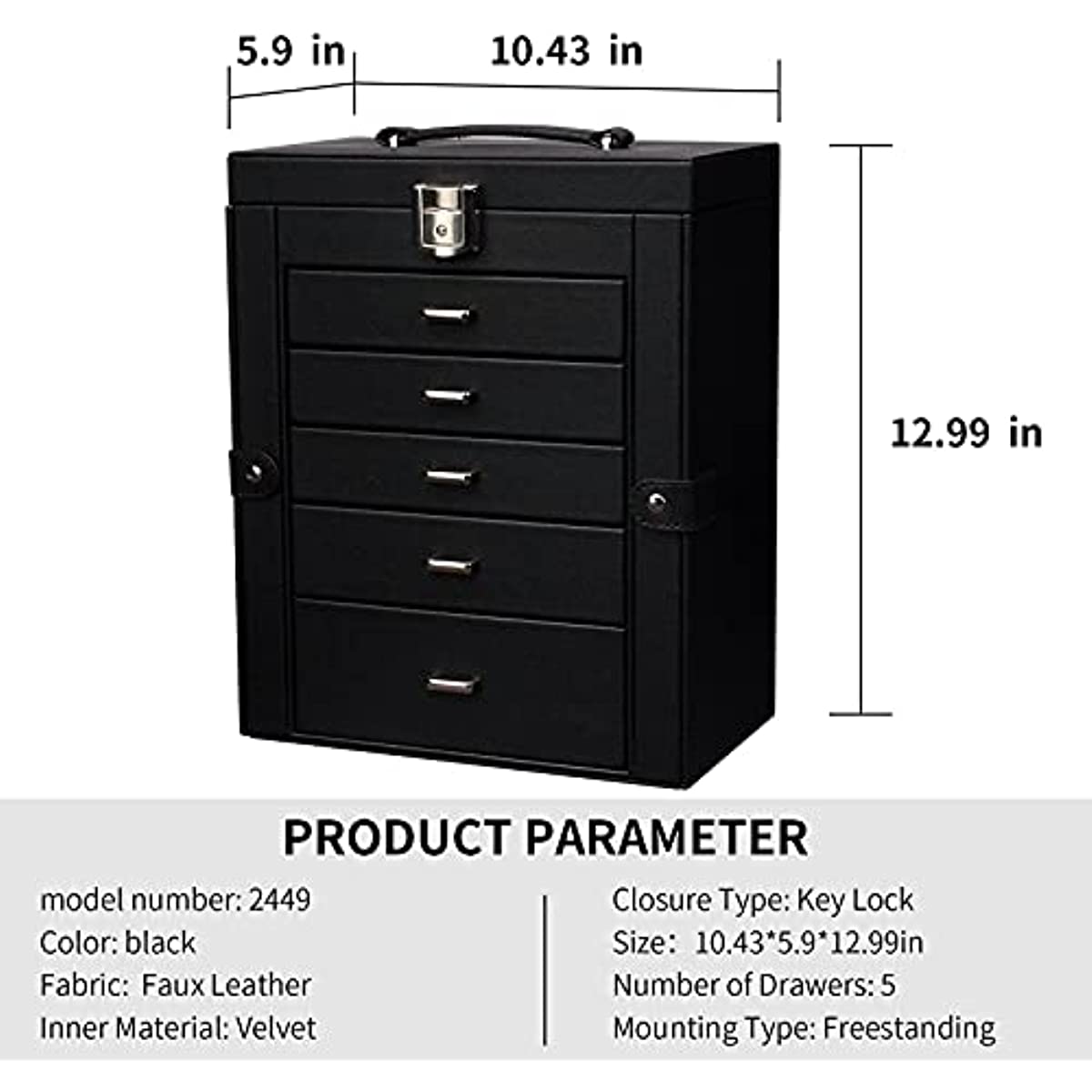 Customizable 6-Layer Free Beauty Large Jewelry Organizer & Storage Case