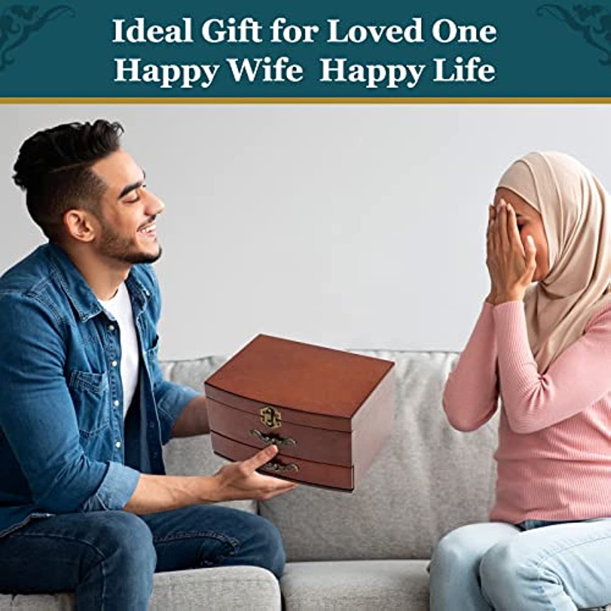Elegant Wooden Jewelry Box for Wedding Gifts and Special Occasions