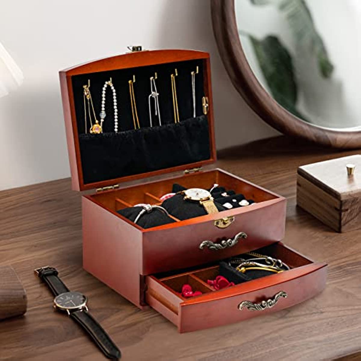 Elegant Wooden Jewelry Box for Wedding Gifts and Special Occasions