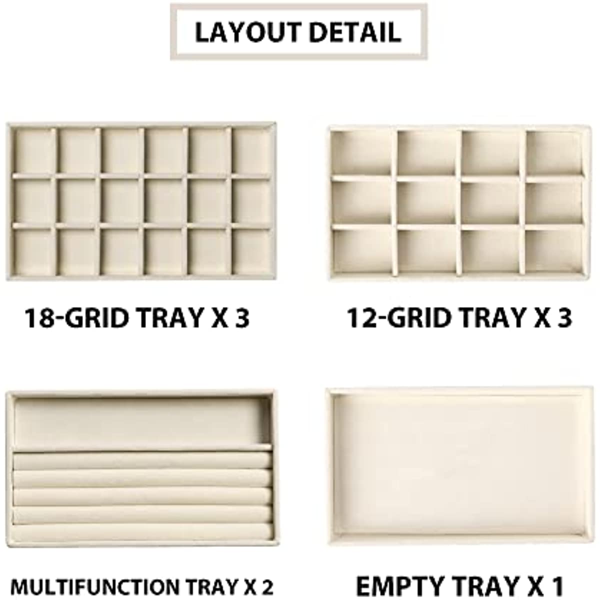 Multifunctional Velvet Jewelry trays – Perfect Dresser Organizer