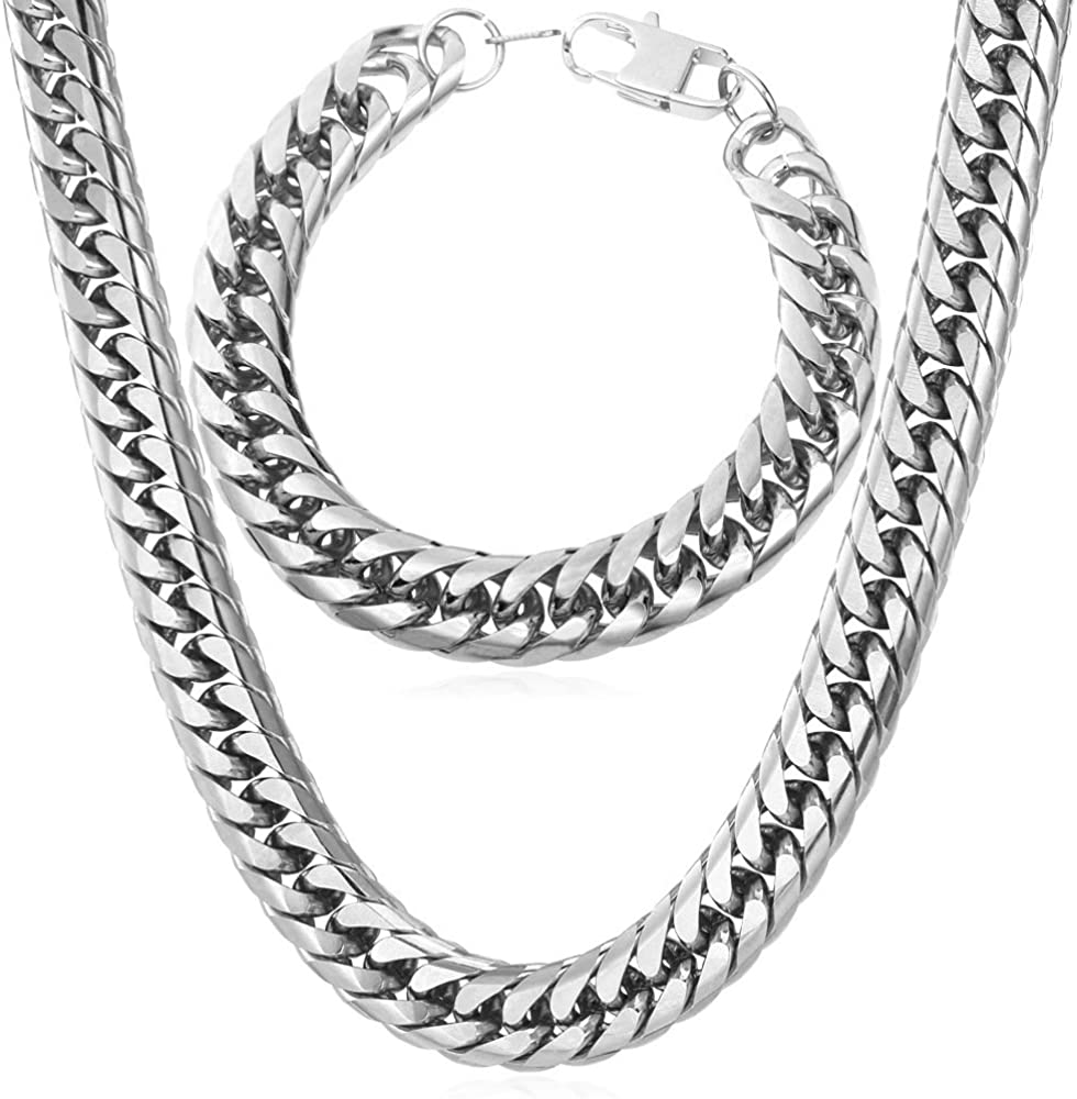 Classic Stainless Steel Jewelry Set for Men with Sensitive Skin