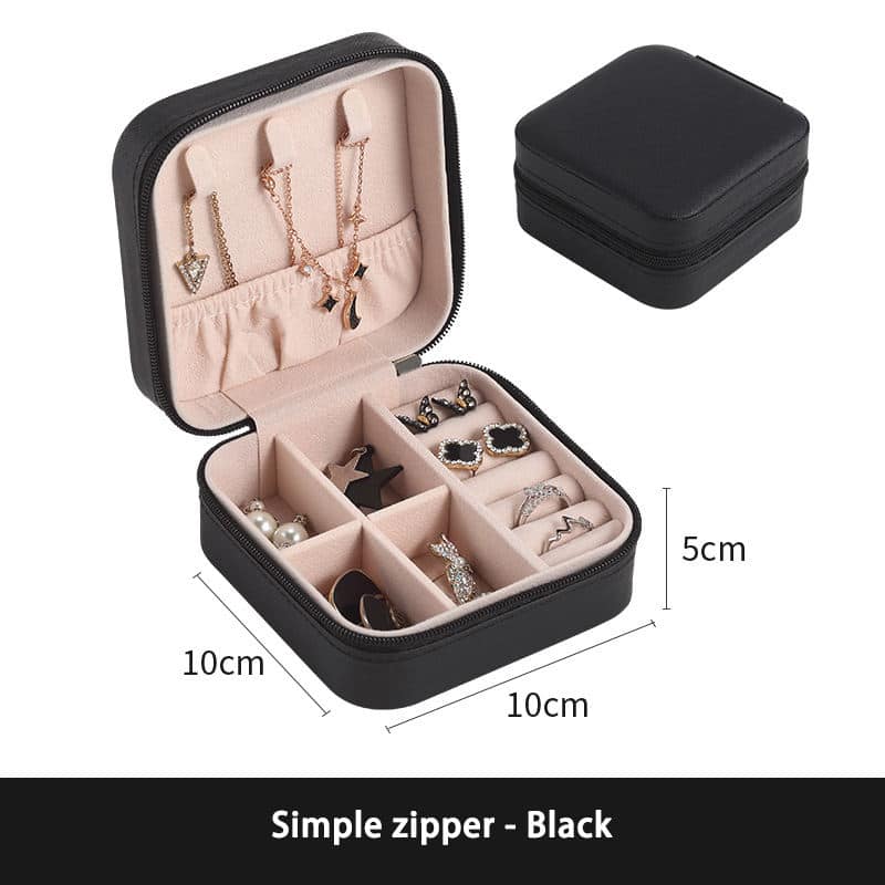 Custom Portable Small Travel PU Leather Jewelry Box FSCBS002