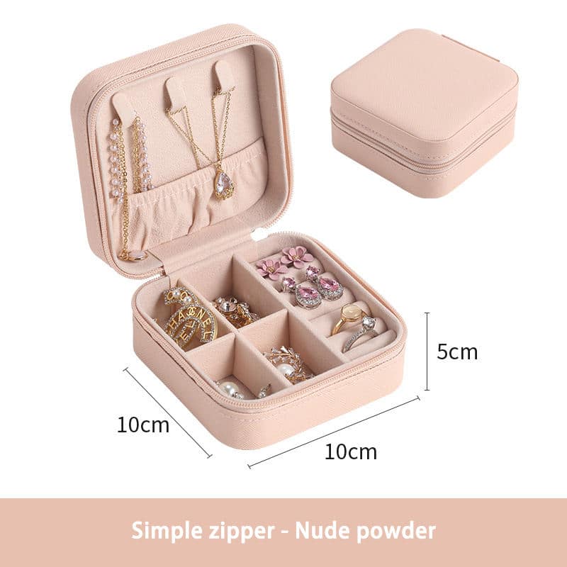 Custom Portable Small Travel PU Leather Jewelry Box FSCBS002