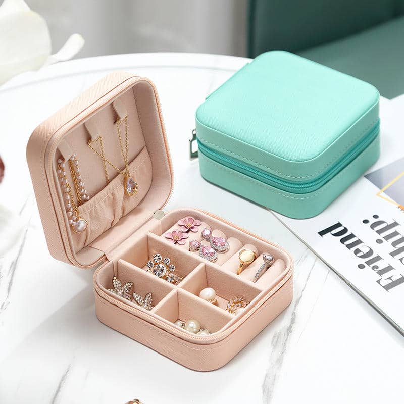 Custom  Portable Small Travel PU Leather Jewelry Box  FSCBS002