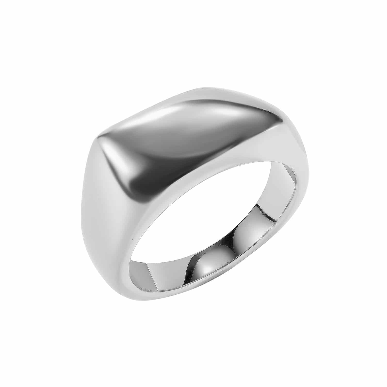 Custom Statement Geometric Glossy Stainless Steel Rings