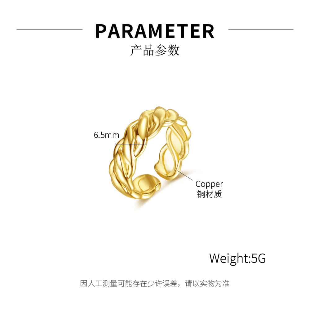 Twist C-shape Stainless Steel Rings – Gift for Girls