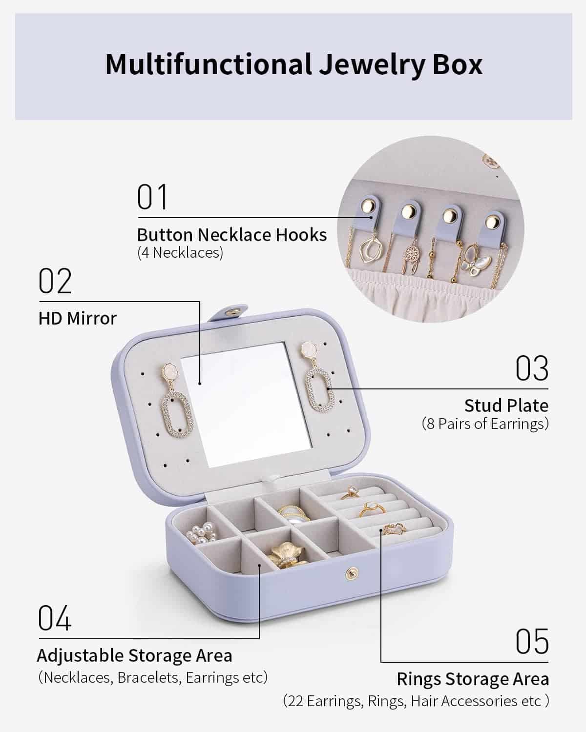 Chic Travel Jewelry Box – Small in Size with Plenty of Storage Space