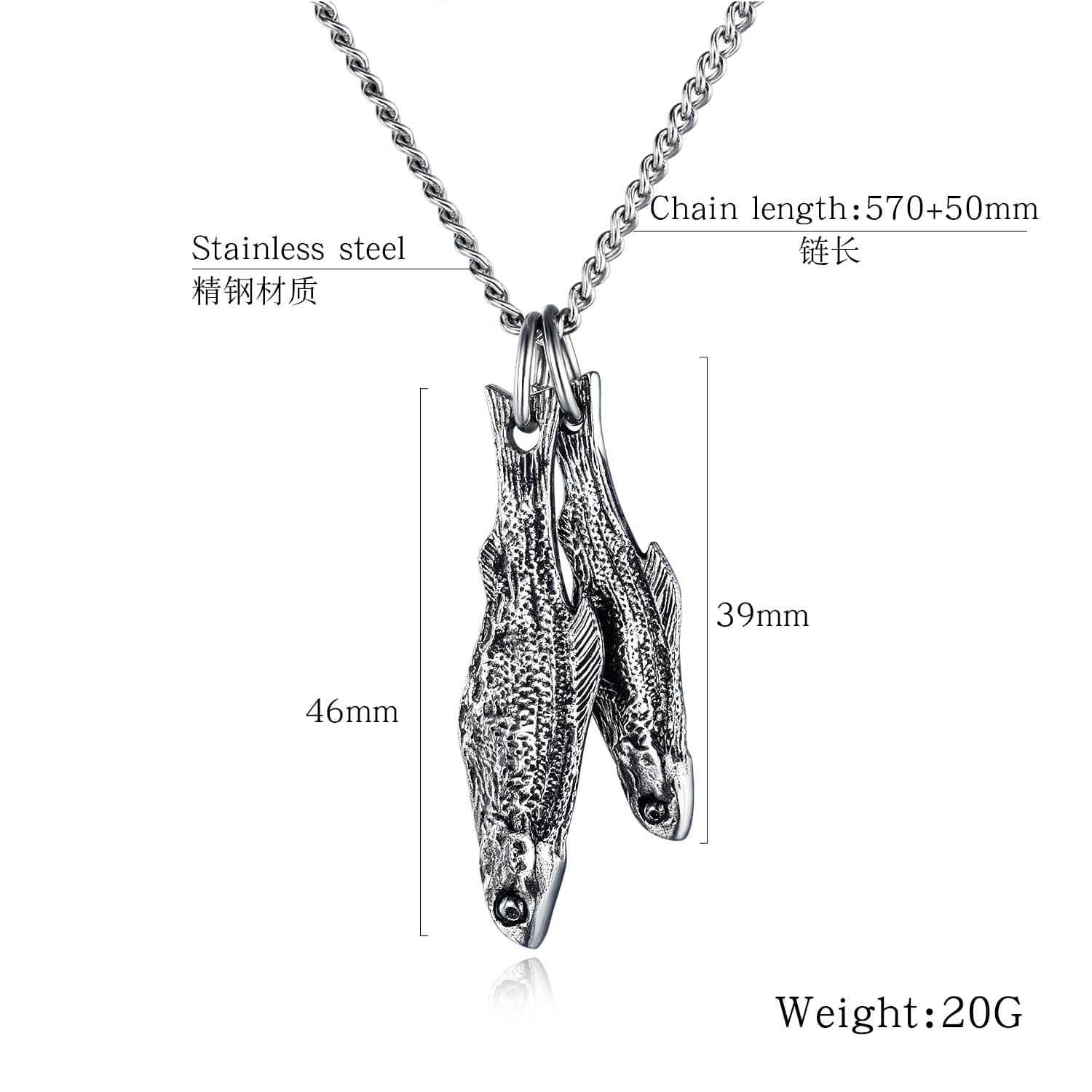 Unique Stainless Steel Fish Pendant Necklace – Ideal for Lovers!