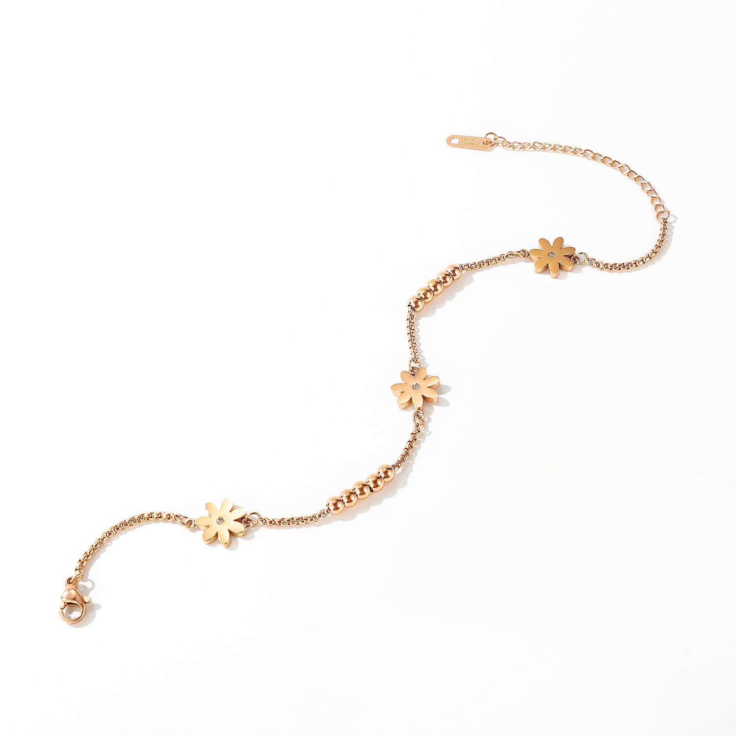 Simple and Elegant Stainless Steel Anklet with Crystal Embellishments