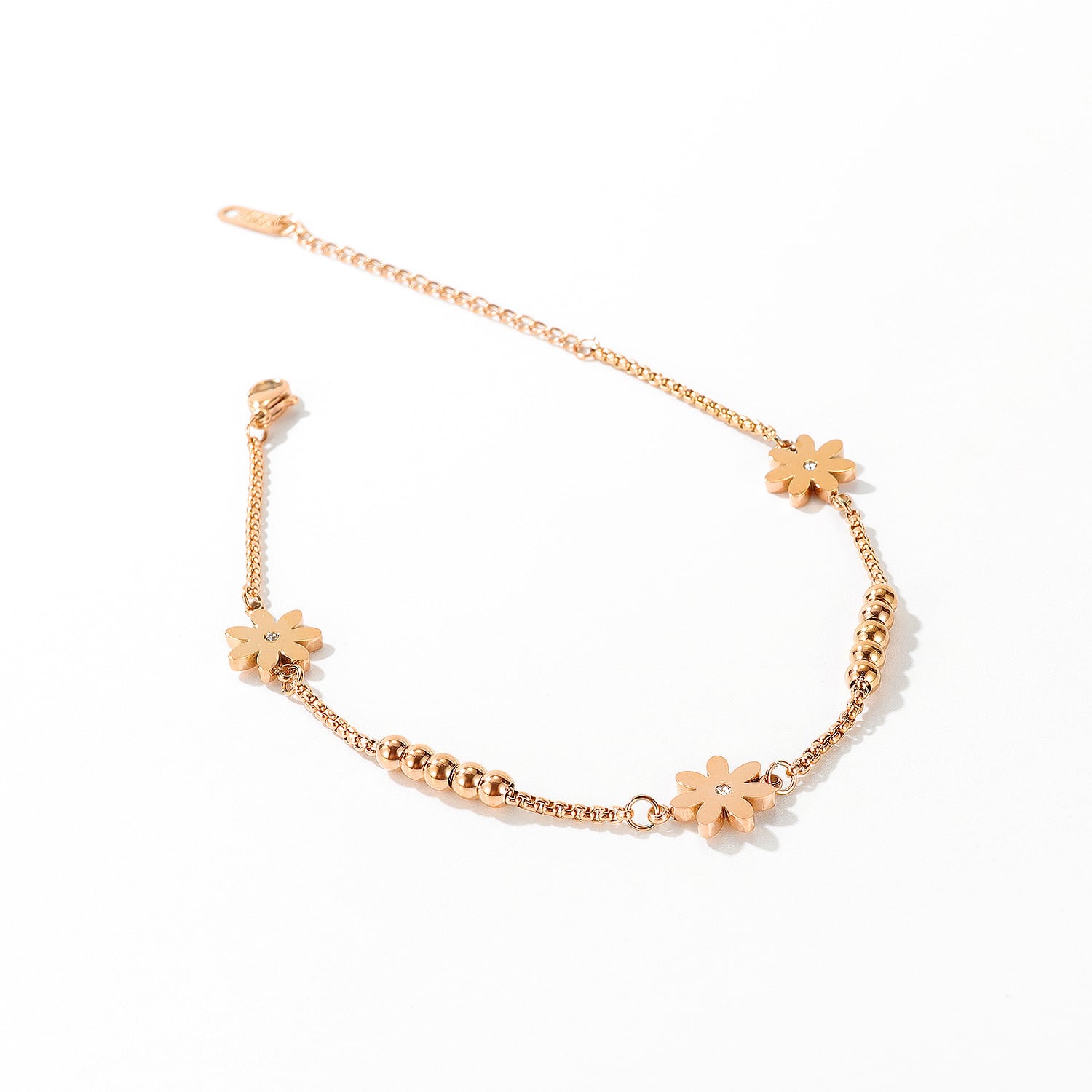 Simple and Elegant Stainless Steel Anklet with Crystal Embellishments