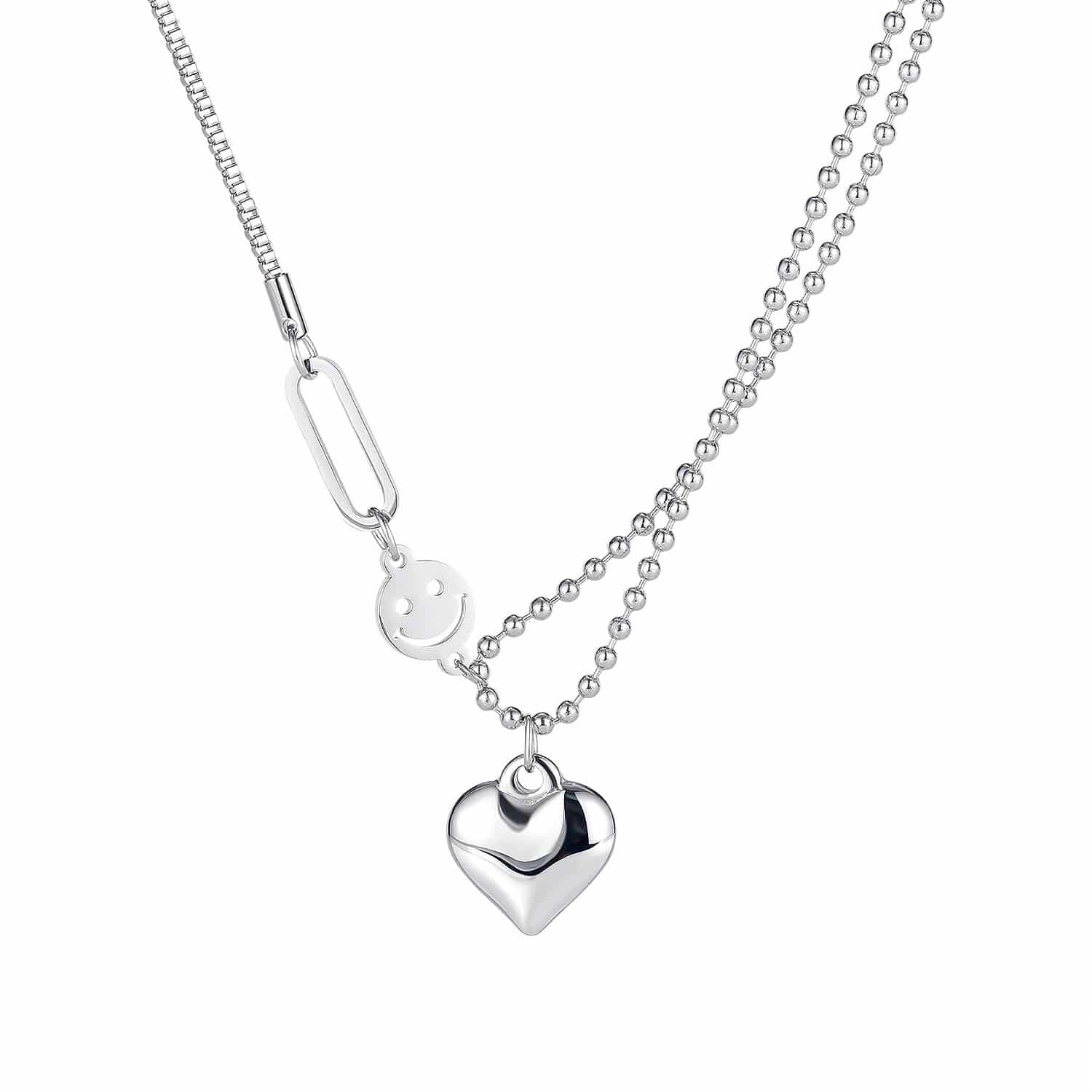 Trendy Stainless Steel Heart Pendant Necklace for Women