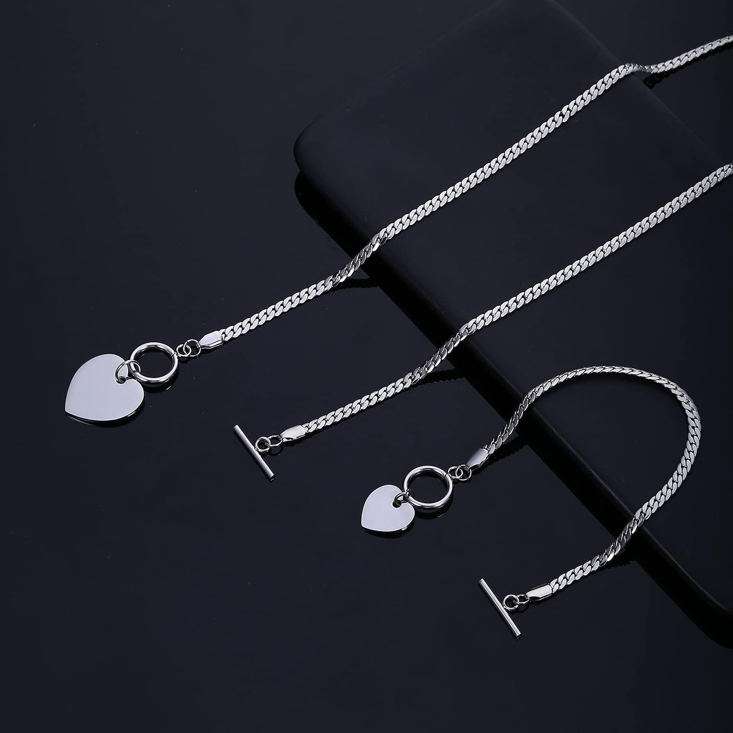 Heart Pendant Necklace with Bracelet and Earrings – Perfect Jewelry Set for Her