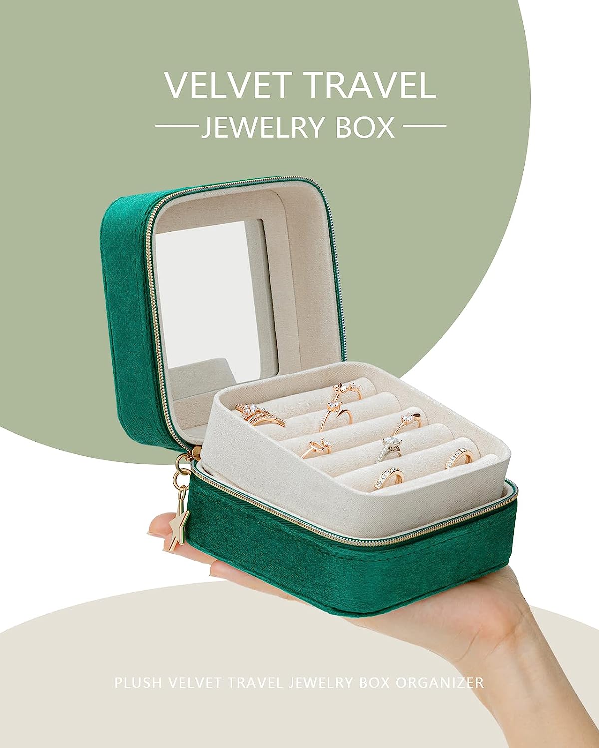 2-Layer Elegant Velvet Jewelry Box for Wedding Gifts and Special Occasions
