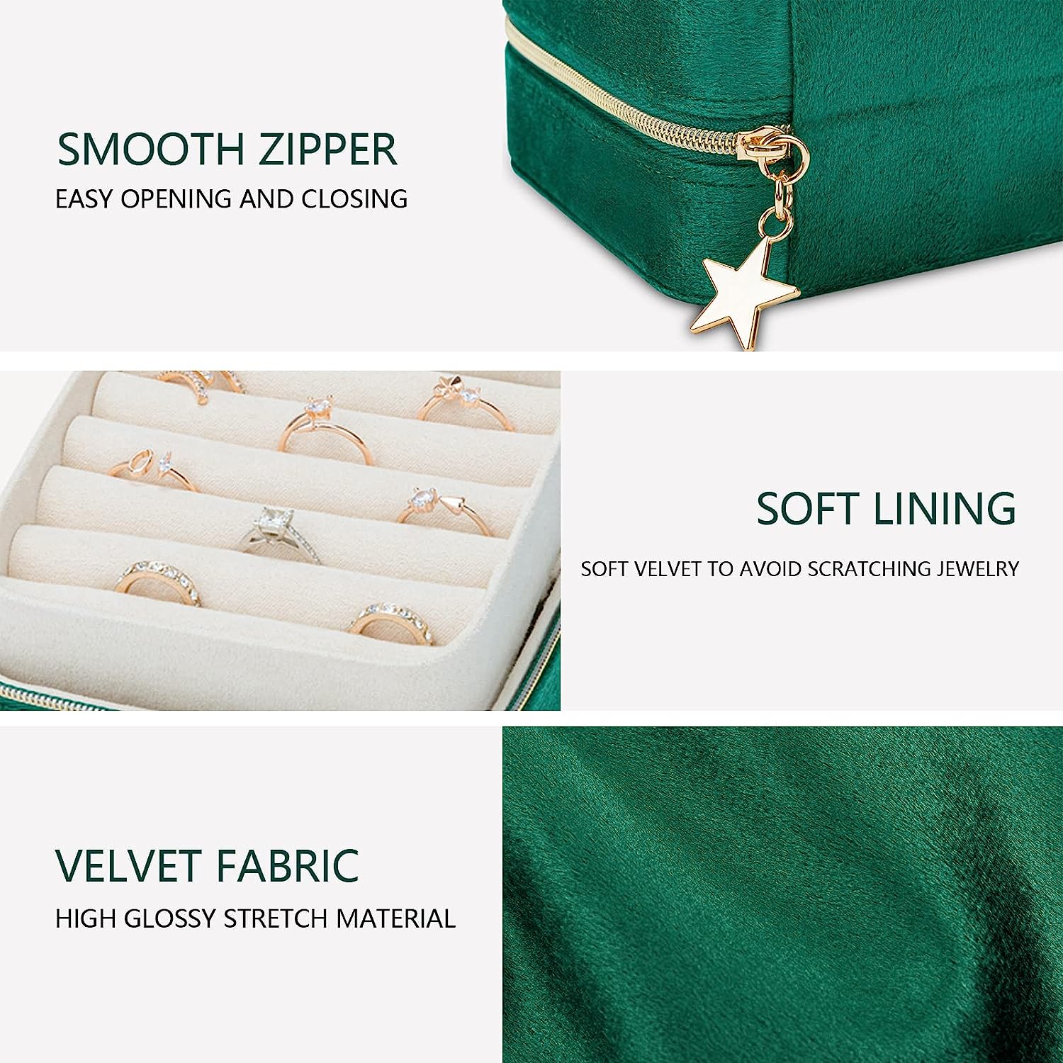 2-Layer Elegant Velvet Jewelry Box for Wedding Gifts and Special Occasions