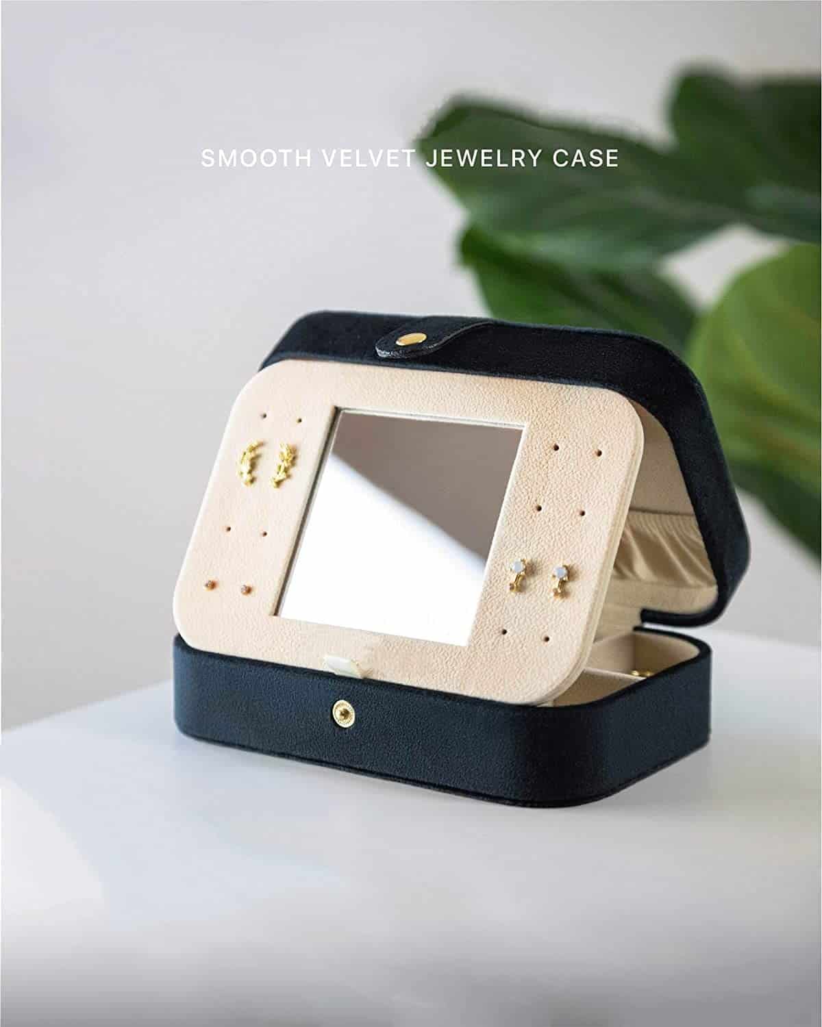 Small Jewelry Travel Case for Women – 2-Layer PU Leather Organizer Box
