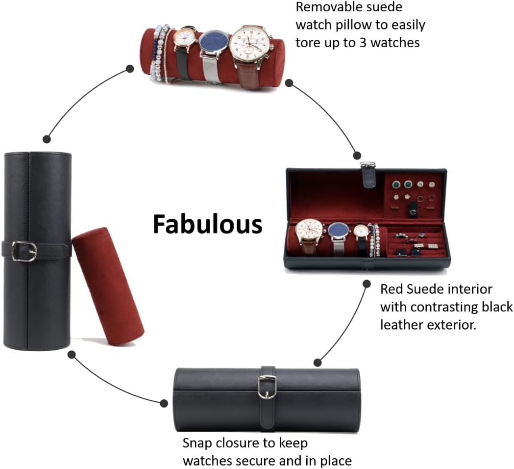 Round Jewelry Organizer Box for Watches Cufflinks and Jewelry