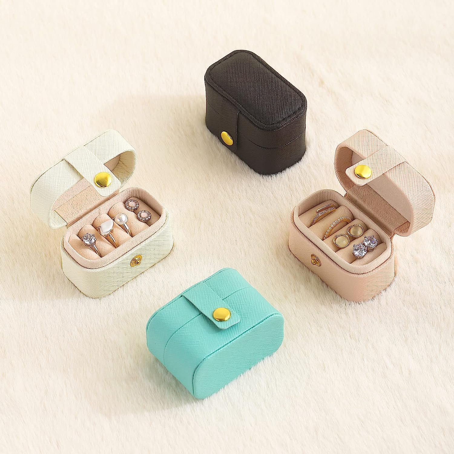 Mini Travel Jewelry Case Portable for Rings, Earrings Organizer