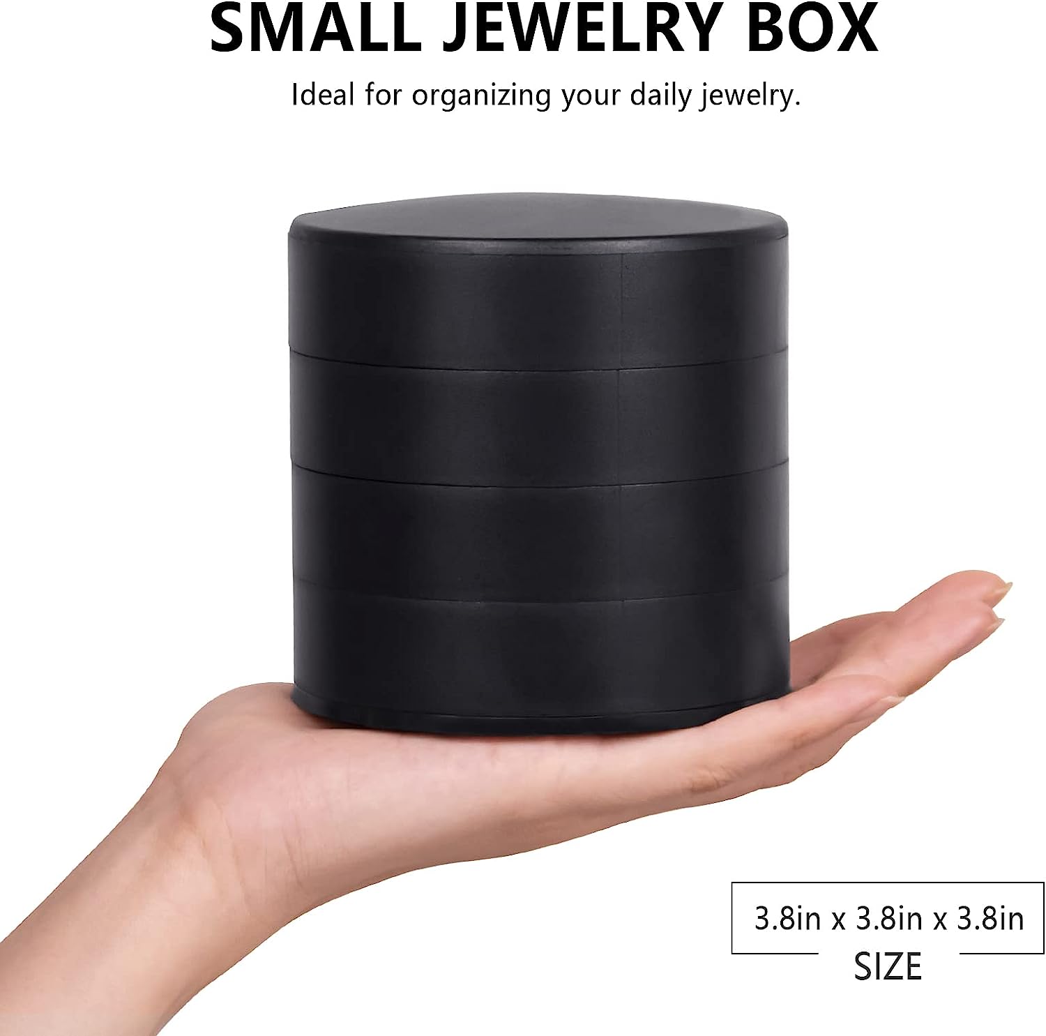 Women’s Small Jewelry Storage Box: 4-Layer Rotating Travel Case with Lid