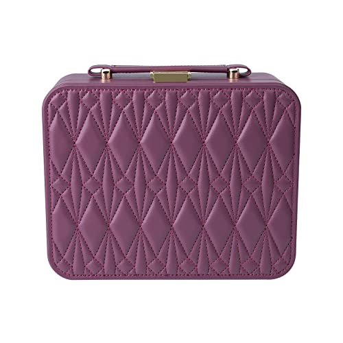 2 Layer Jewelry Organizer Box with Removable Tray for Earrings Rings Necklaces Bracelets Watches