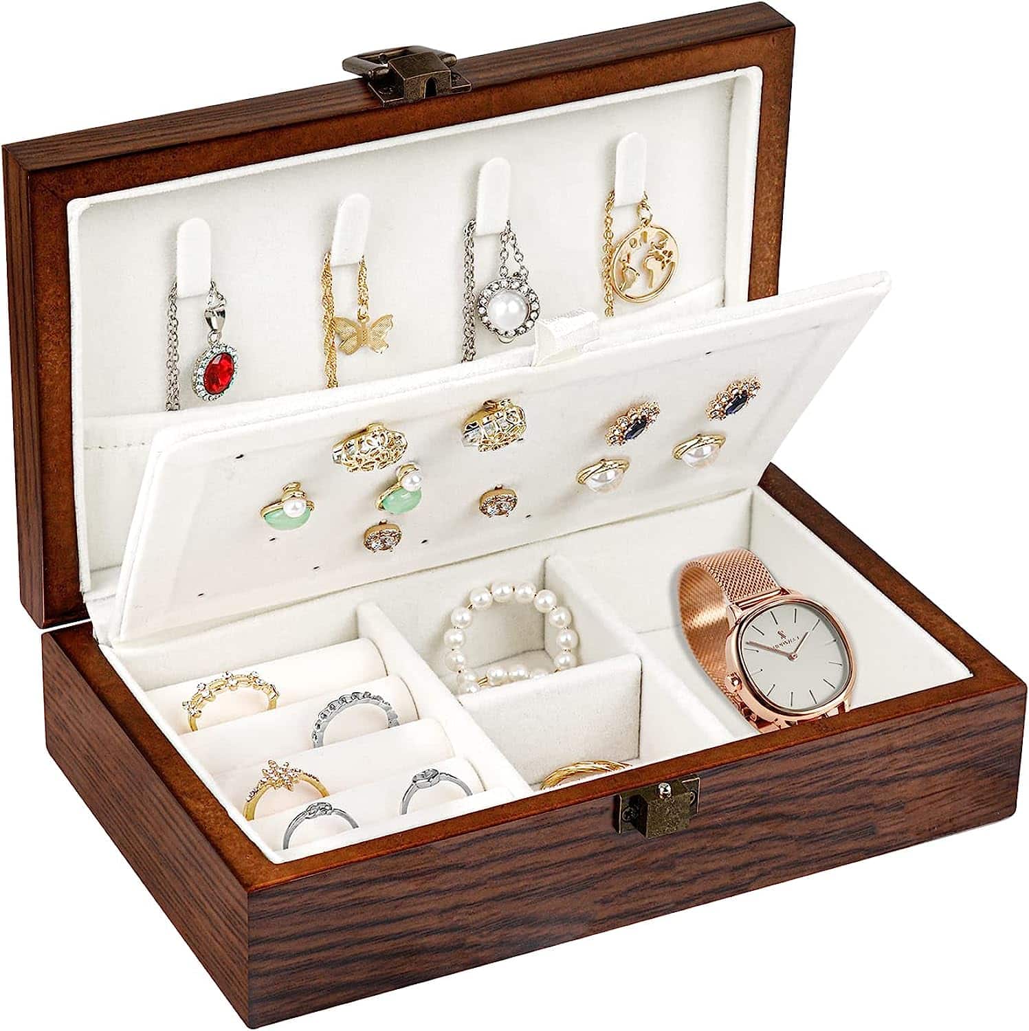 Luxury 2 Layers Jewelry Travel Organizer Box for Jewelry Collectors