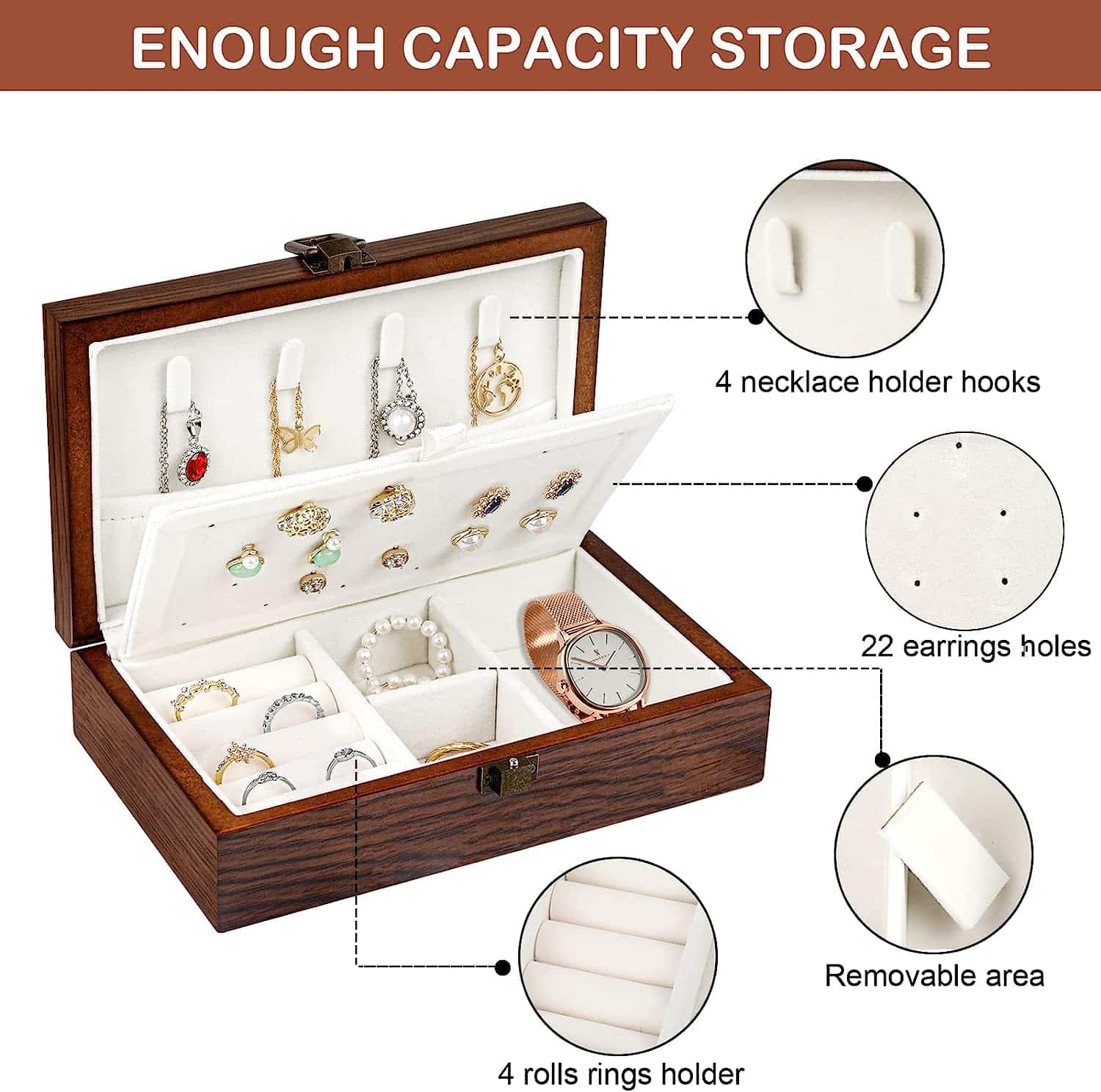 Luxury 2 Layers Jewelry Travel Organizer Box for Jewelry Collectors