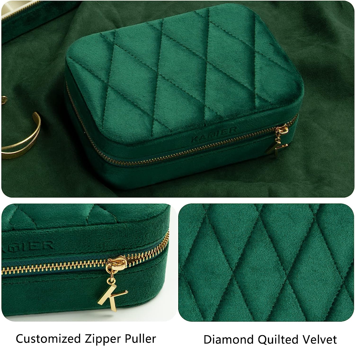 US Luxurious Quilted Velvet Jewelry Box for Collectors and Enthusiasts