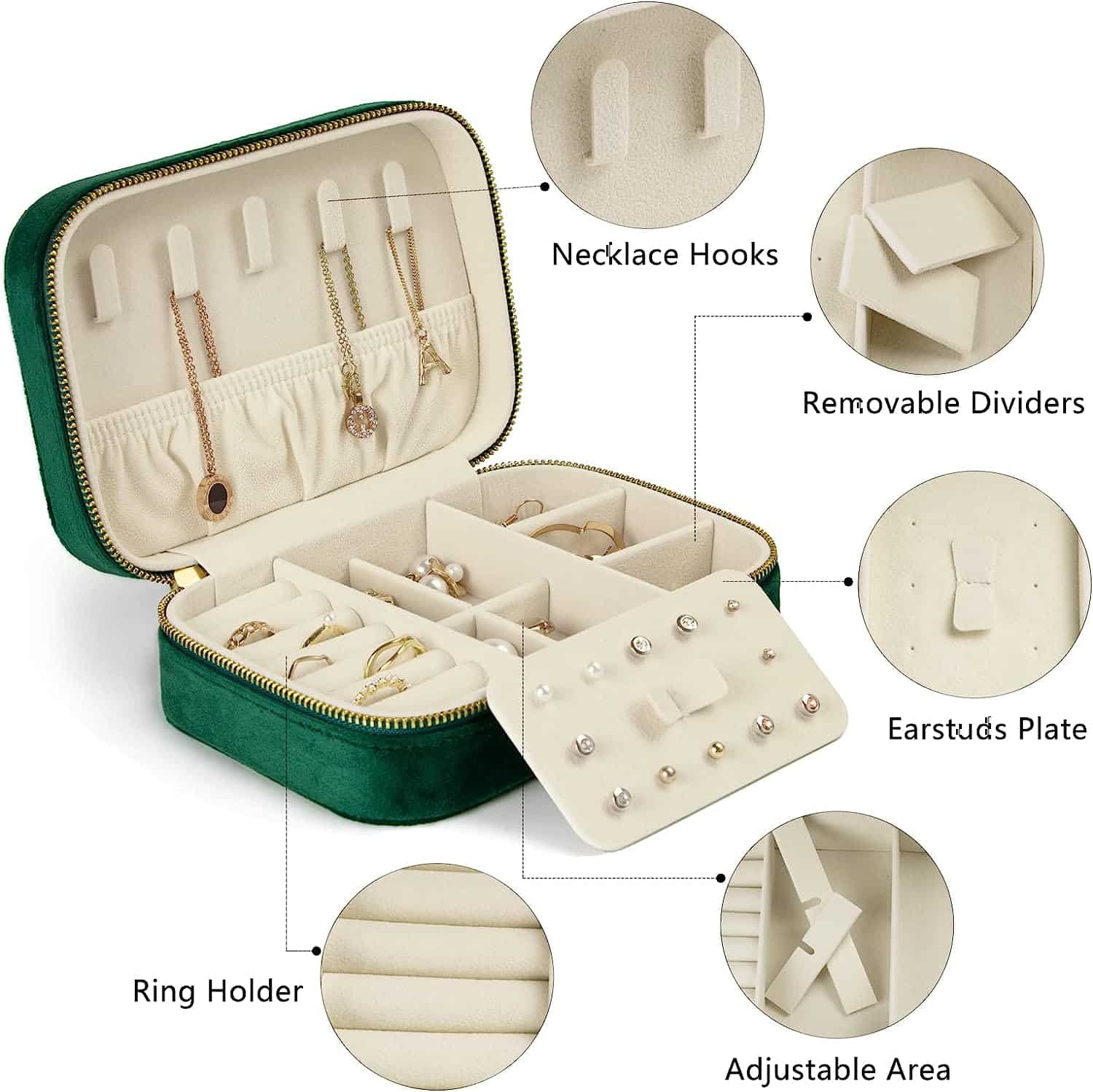 US Luxurious Quilted Velvet Jewelry Box for Collectors and Enthusiasts