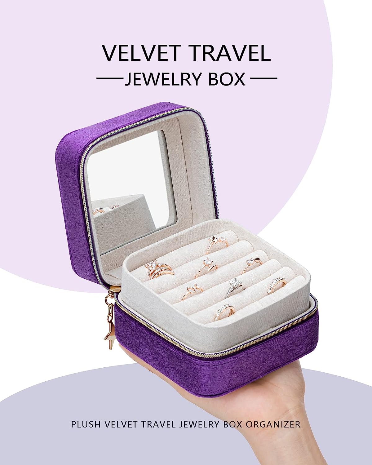 2-Layer Elegant Velvet Jewelry Box for Wedding Gifts and Special Occasions