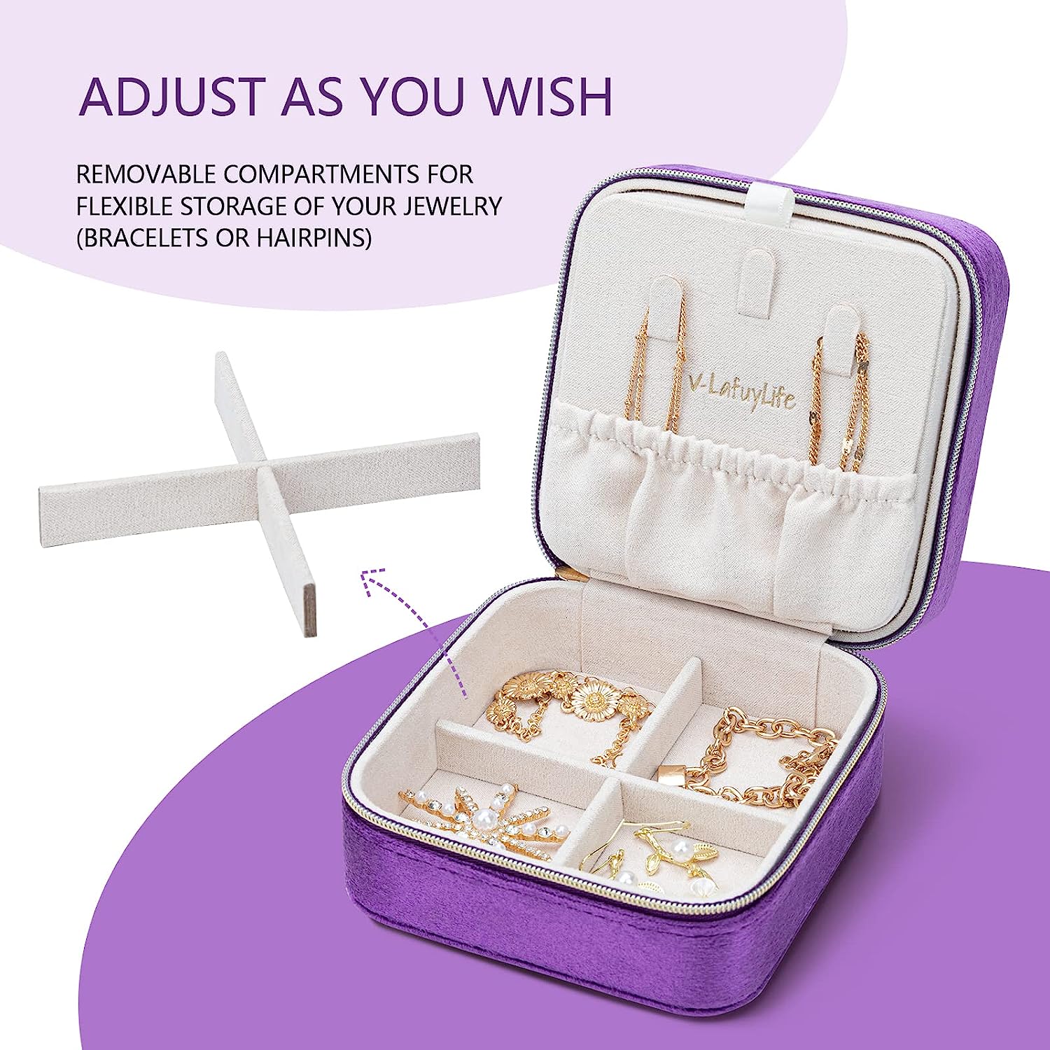 2-Layer Elegant Velvet Jewelry Box for Wedding Gifts and Special Occasions