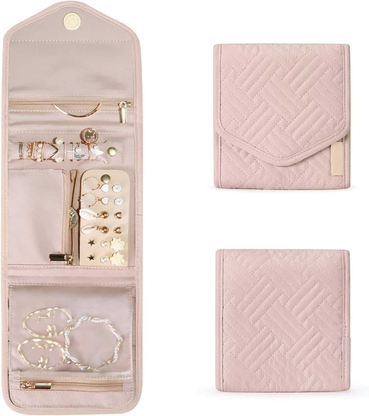 Foldable Jewelry Roll for Travel – Perfect for Rings, Necklaces, Earrings, Bracelets