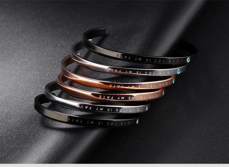 Custom 18K Gold Plated Stainless Steel Jewelry Bracelets for Lovers