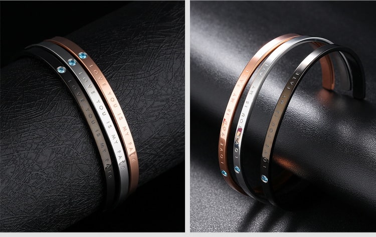 Custom 18K Gold Plated Stainless Steel Jewelry Bracelets for Lovers