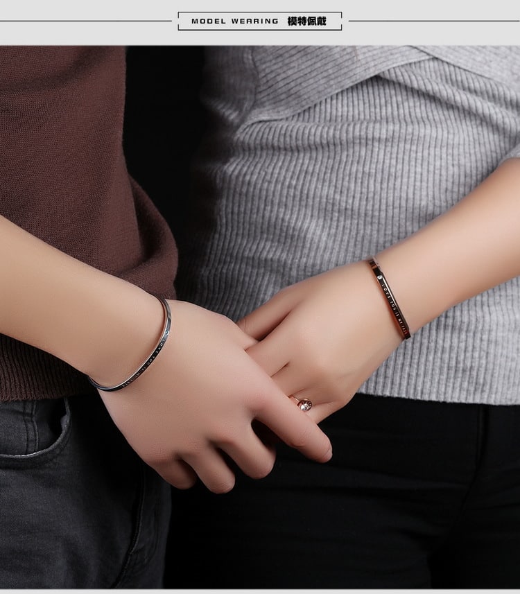 Custom 18K Gold Plated Stainless Steel Jewelry Bracelets for Lovers