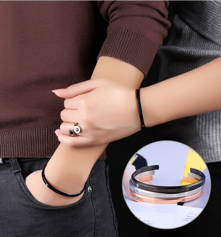 Custom 18K Gold Plated Stainless Steel Jewelry Bracelets for Lovers