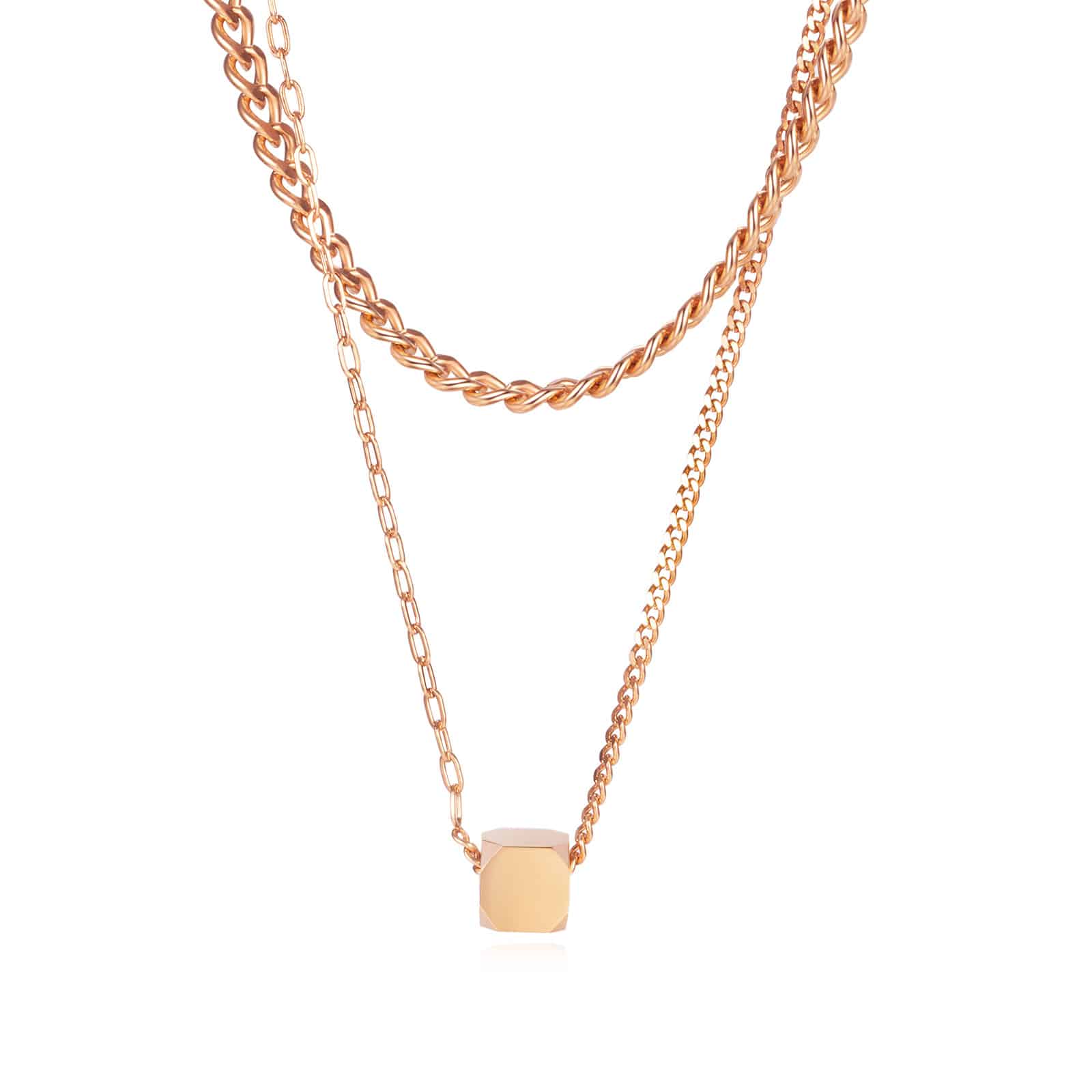 Elegant Stainless Steel Double Stacked Necklace – Extra Points for Your Outfit