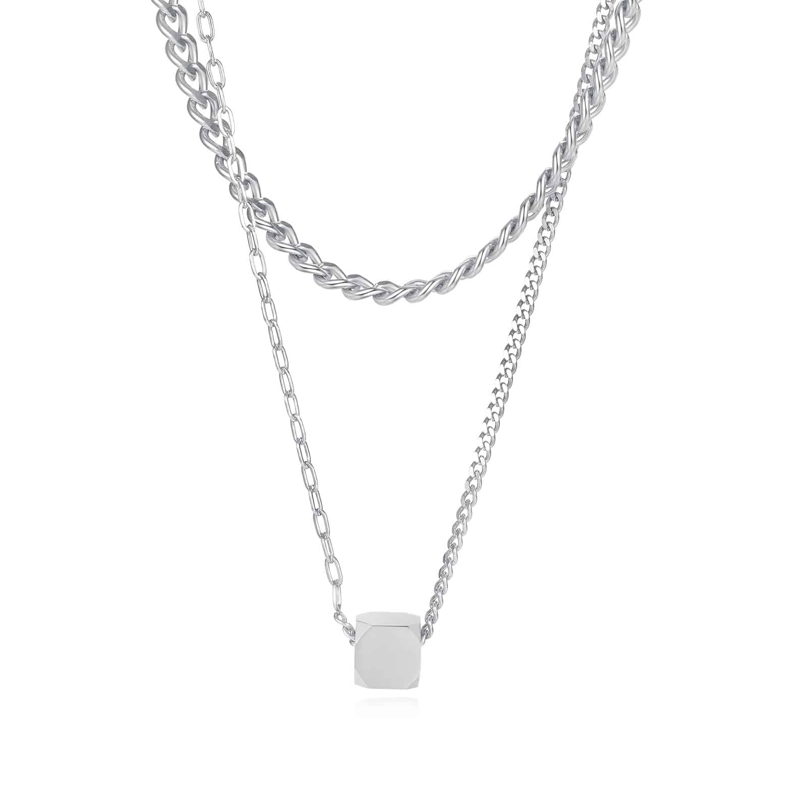 Elegant Stainless Steel Double Stacked Necklace – Extra Points for Your Outfit
