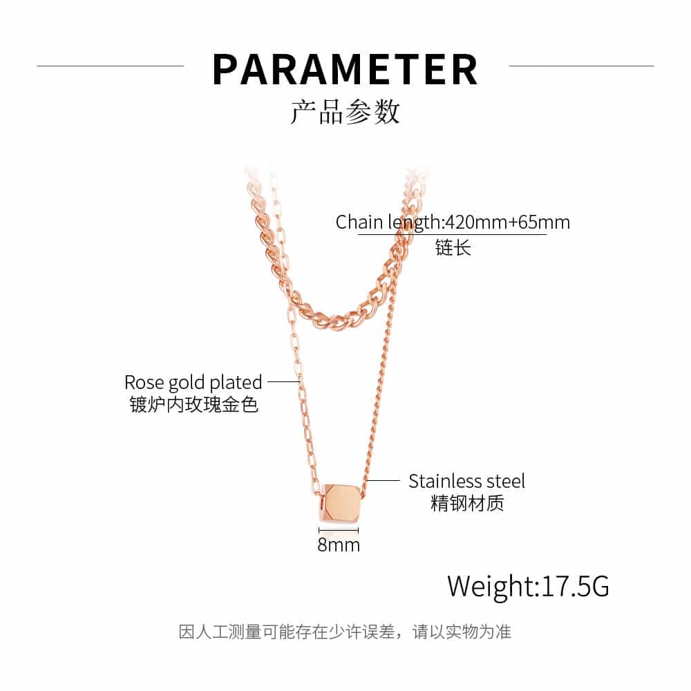 Elegant Stainless Steel Double Stacked Necklace – Extra Points for Your Outfit