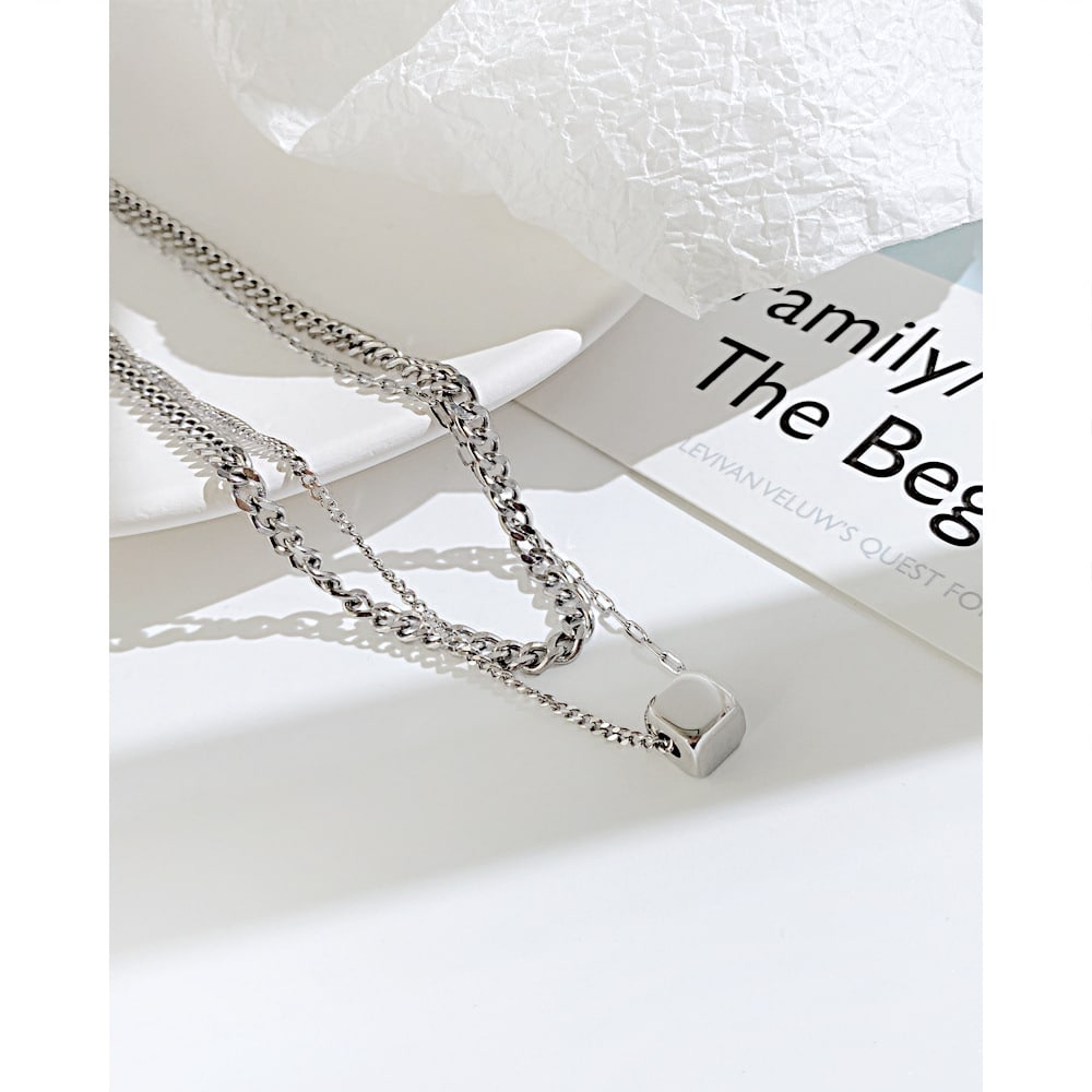 Elegant Stainless Steel Double Stacked Necklace – Extra Points for Your Outfit