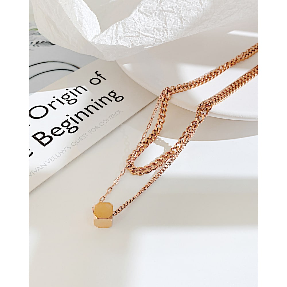 Elegant Stainless Steel Double Stacked Necklace – Extra Points for Your Outfit