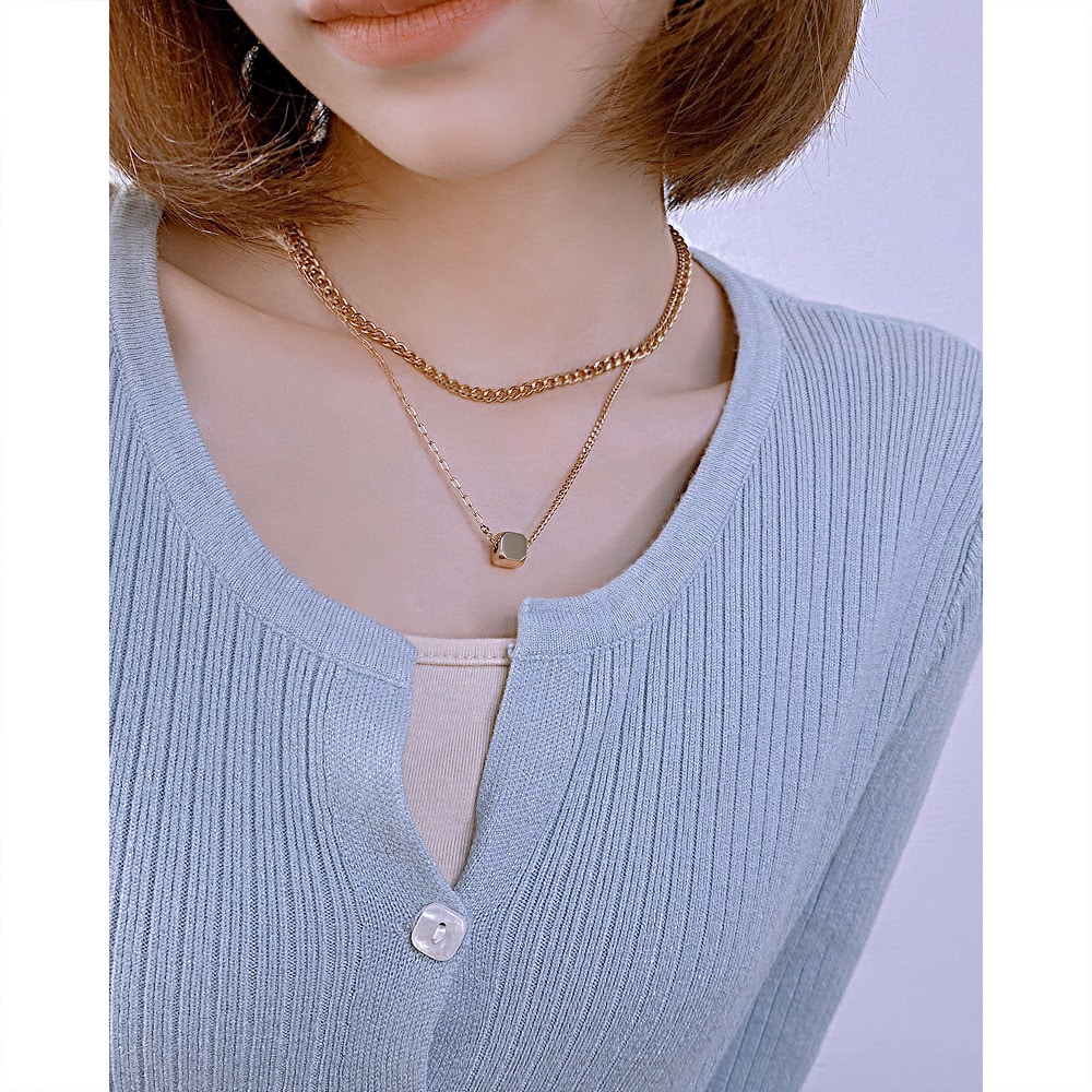 Elegant Stainless Steel Double Stacked Necklace – Extra Points for Your Outfit
