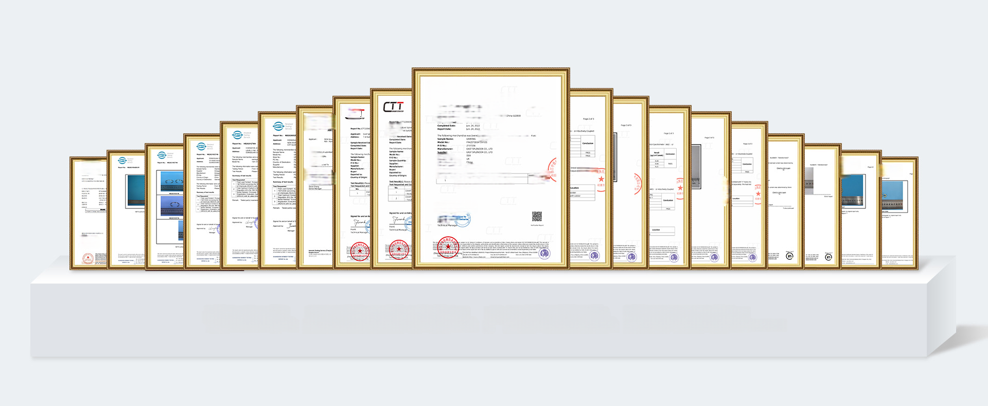 Stainless steel jewelry test reports and certificates including CE RoHS FCC on request